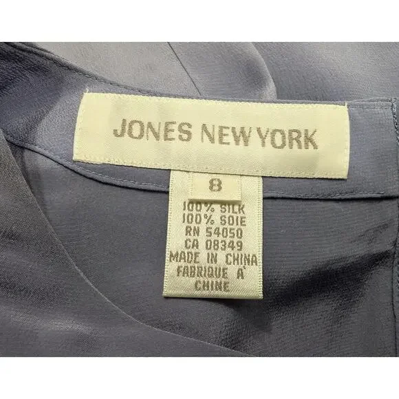 Vintage 90s Top Lavender Purple Silk Blouse Shirt Short Sleeve Misses Size 8 - Picture 5 of 6